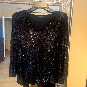 Cable & Gauge sequin black top
